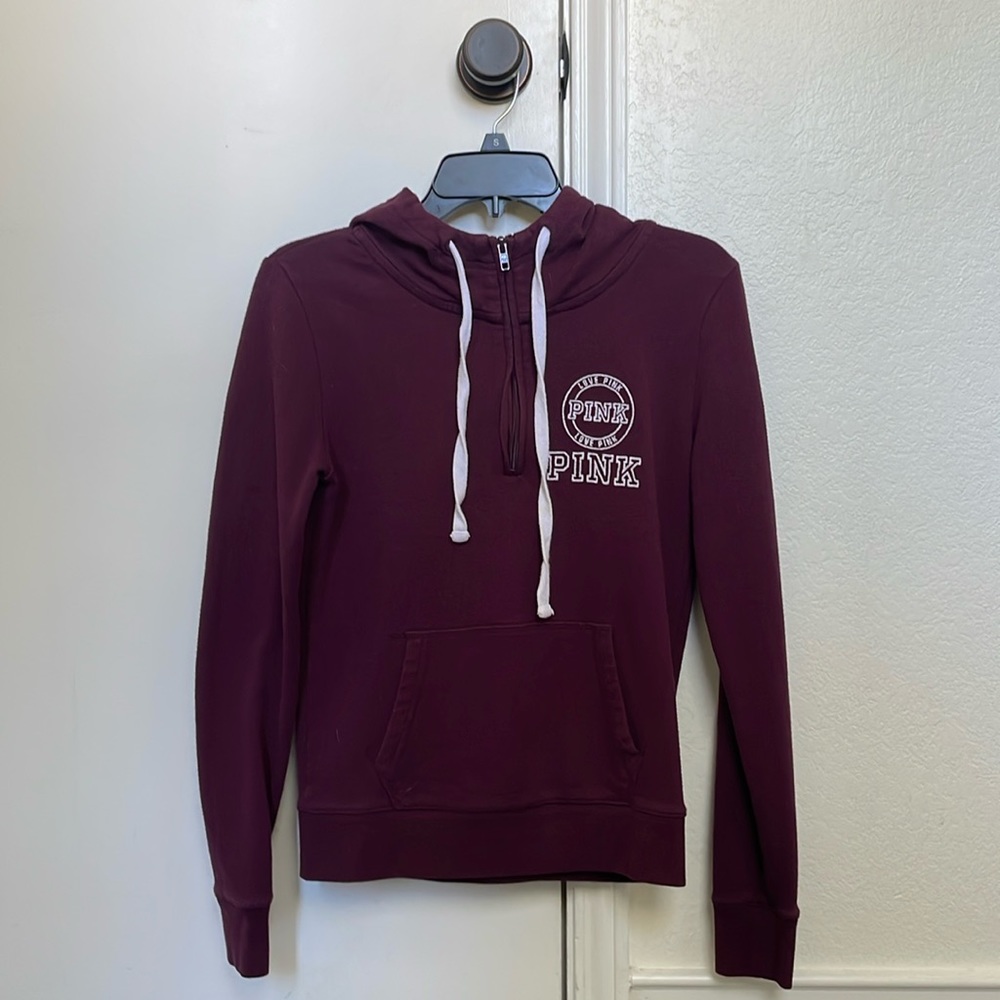 PINK Victoria Secret half zip pullover hoodie  | XS